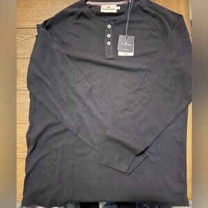 The Normal Brand Black Permuso Long Sleeve Henley NWT Size Large